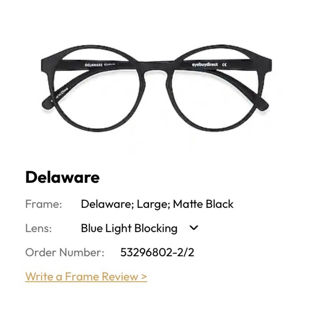Blue light blocking eyeglasses. Eye but direct Delaware